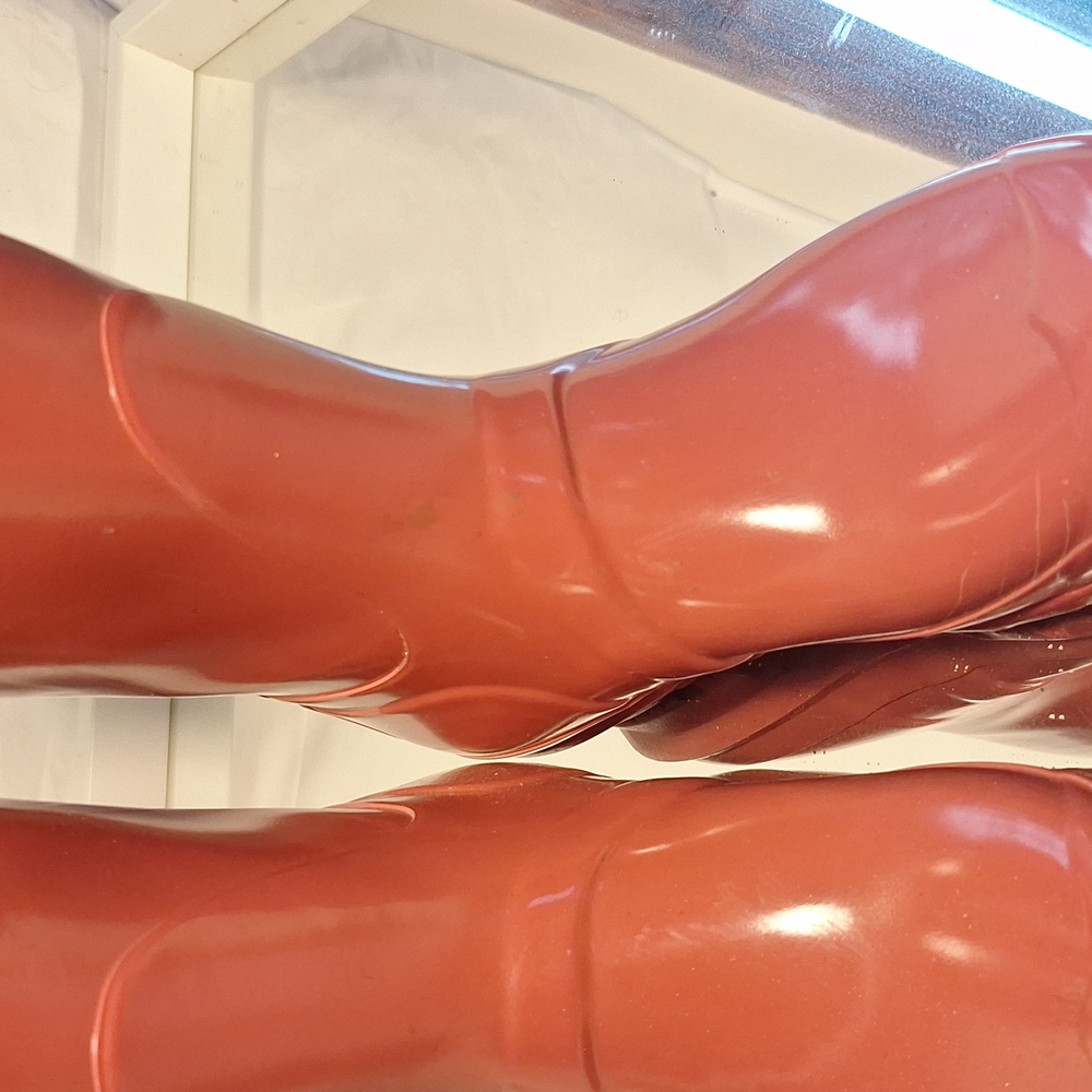 Hunter Glossy Mauve Pink Tall Boots Almost Perfect Condition - Picture 6 of 10